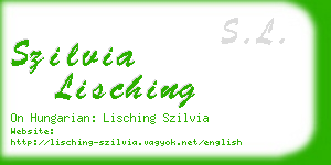 szilvia lisching business card